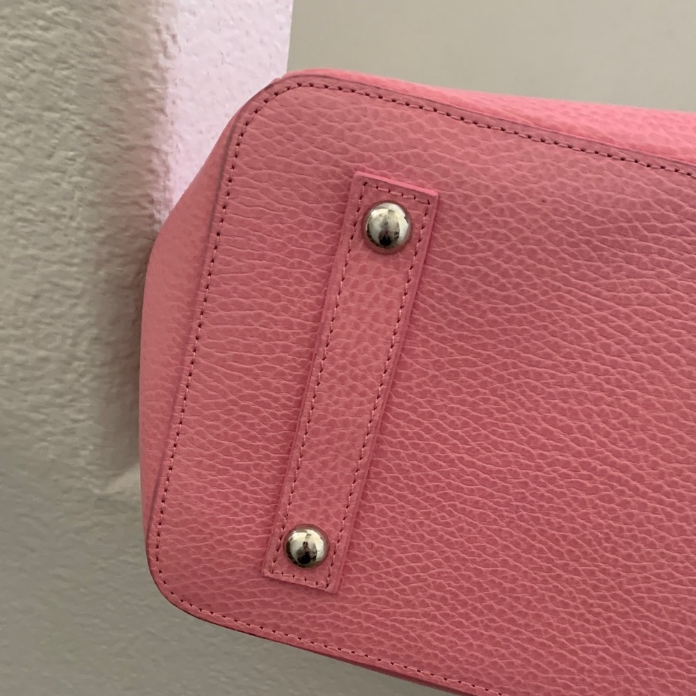 Vintage JASPER CONRAN Pink Leather Satchel with dust bag. - Picture 15 of 16